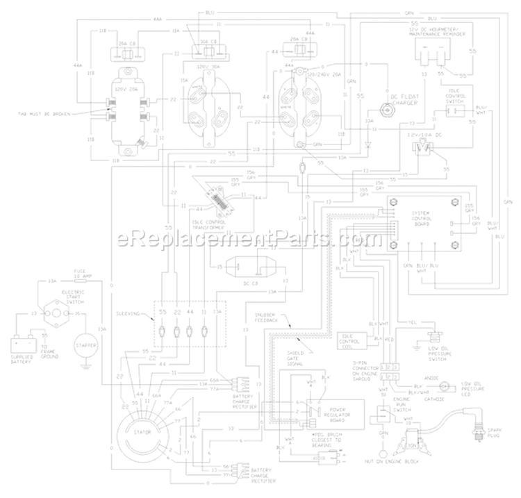 Page E Diagram and Parts List for 1525-0  Briggs and Stratton Generator